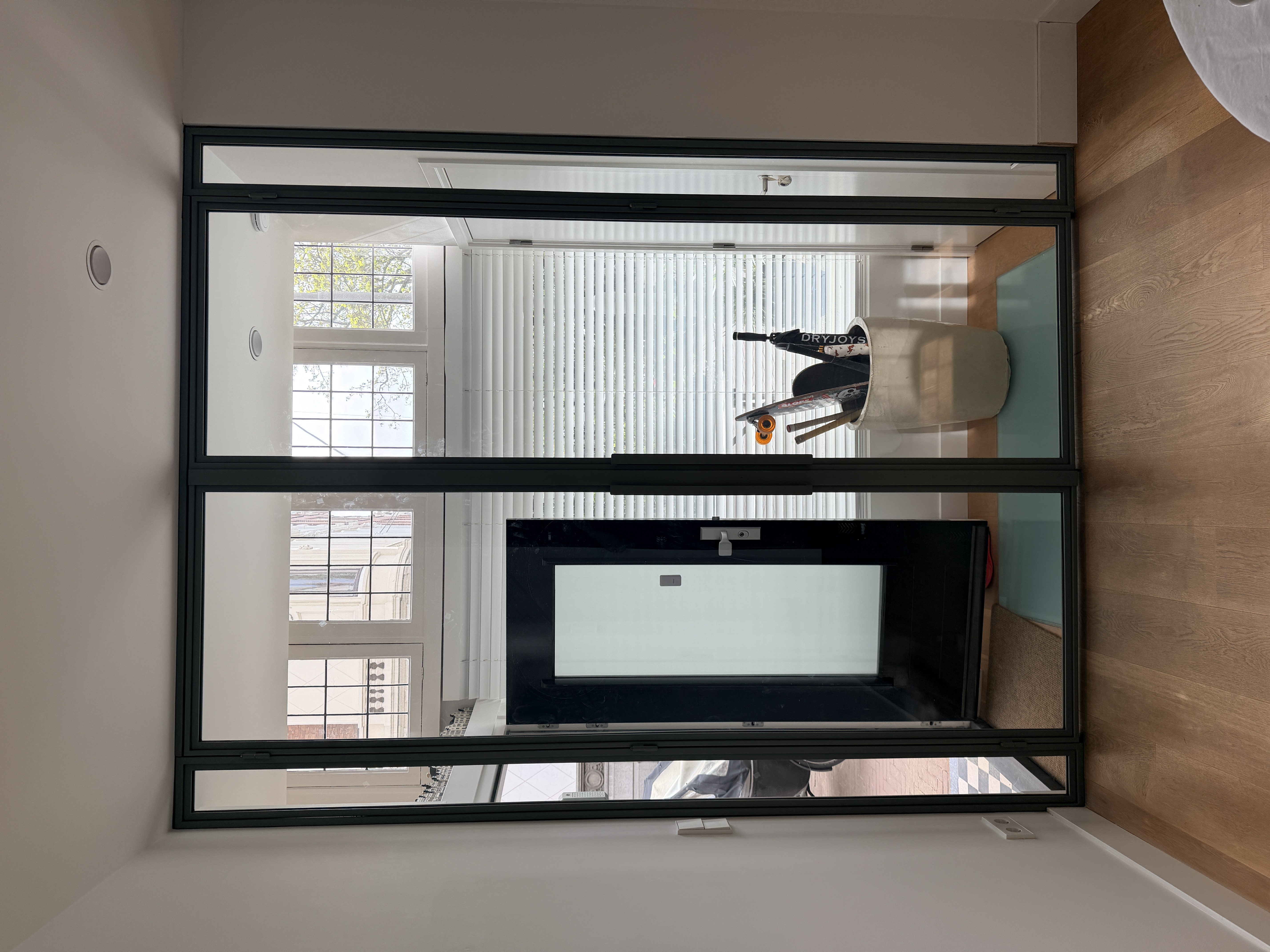 Dubbele stalen binnendeur met zijlichten in RAL 7033 — Amsterdam